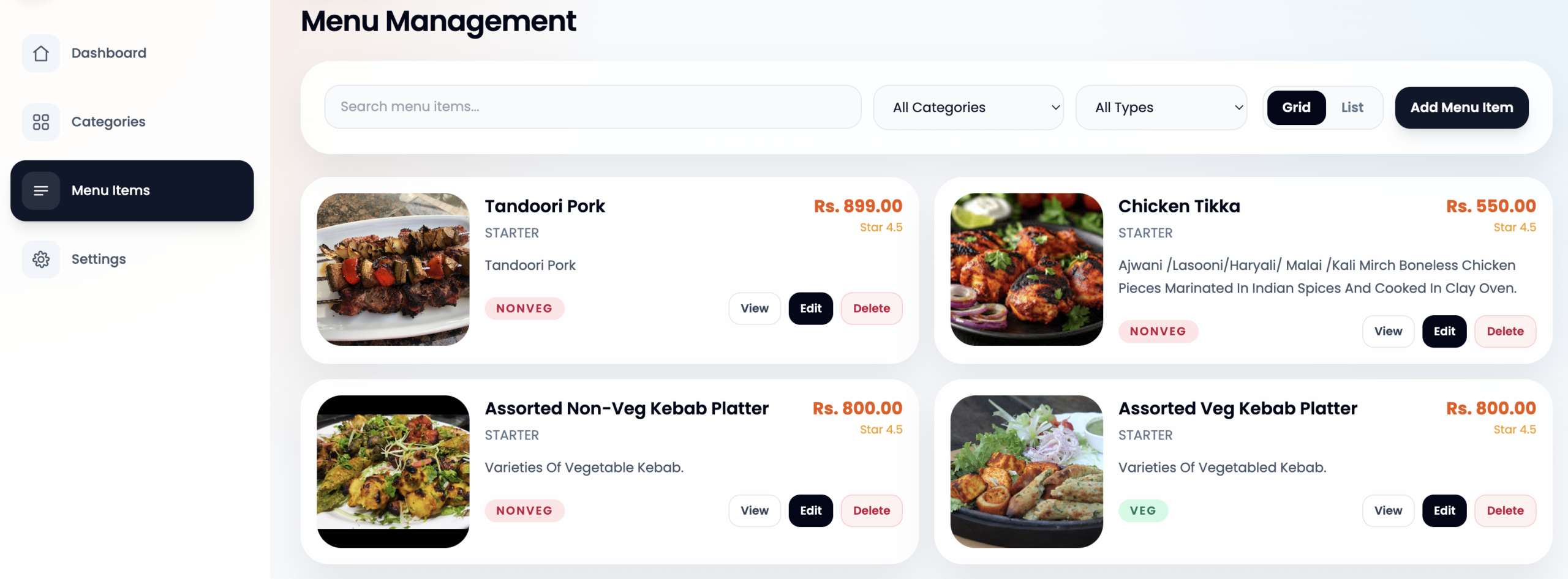 Smart Menu for Hotels and Cafes