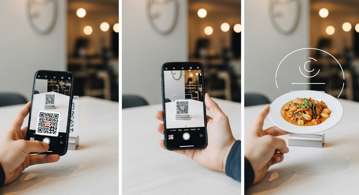 Hotel and room service QR menu design example by RevMantra